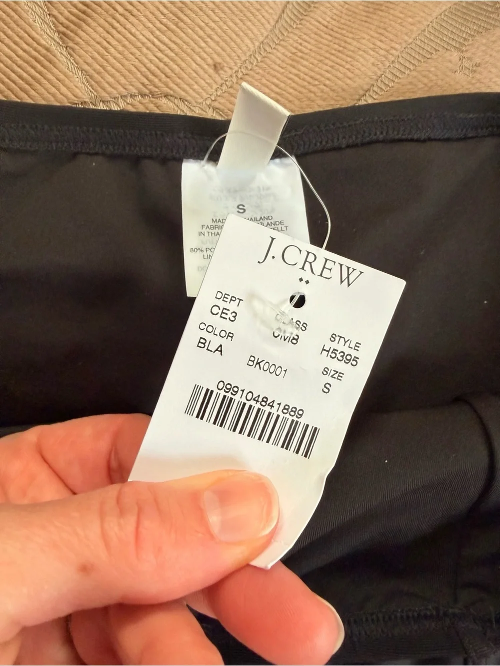 J crew black high waist bikini bottom full coverage NWT